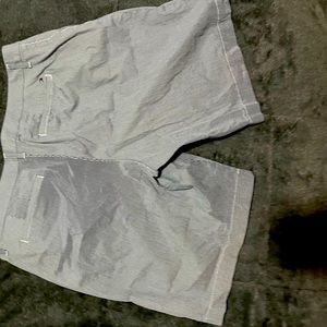 Blue and white striped shorts